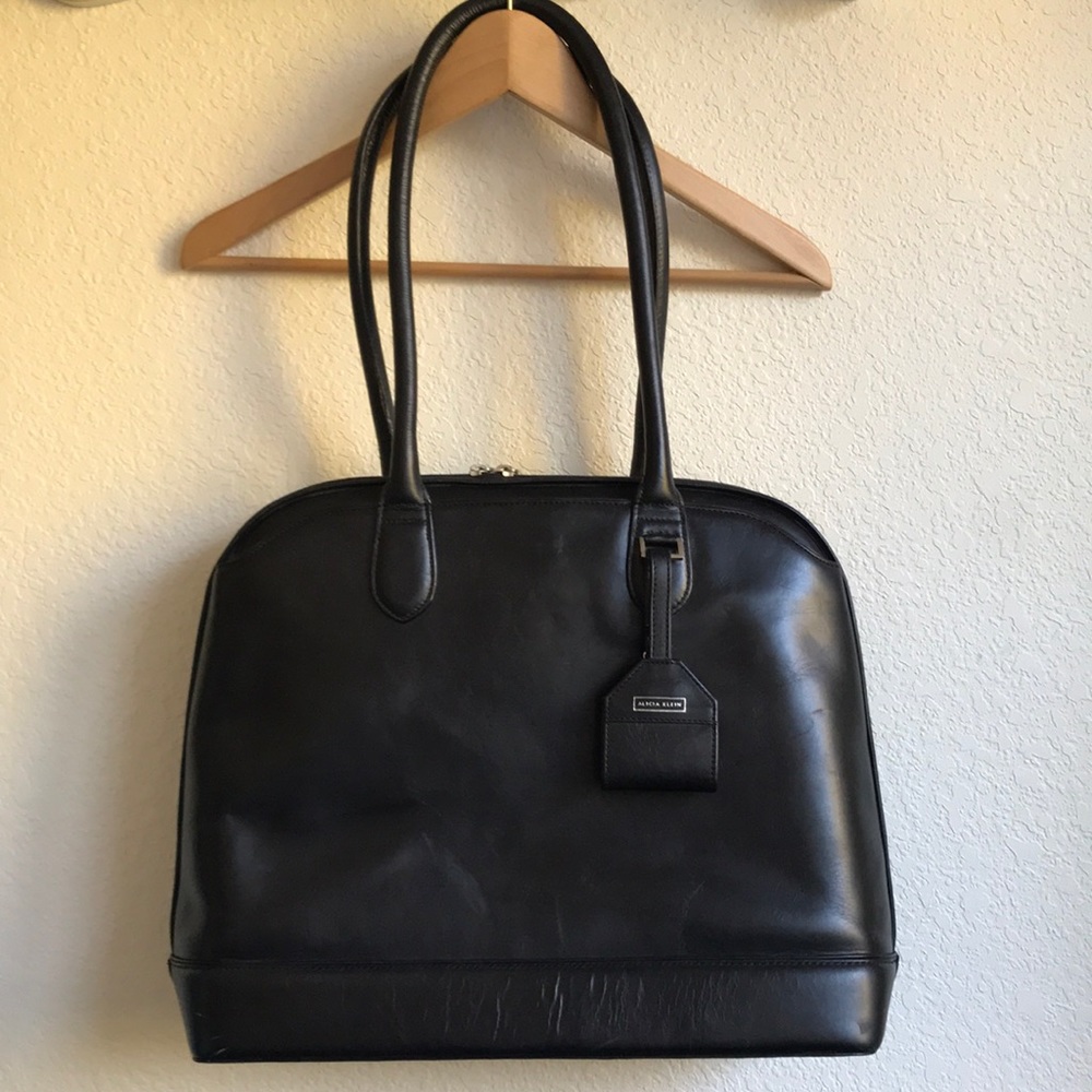 - Large leather laptop case carry on tote Alicia Klein